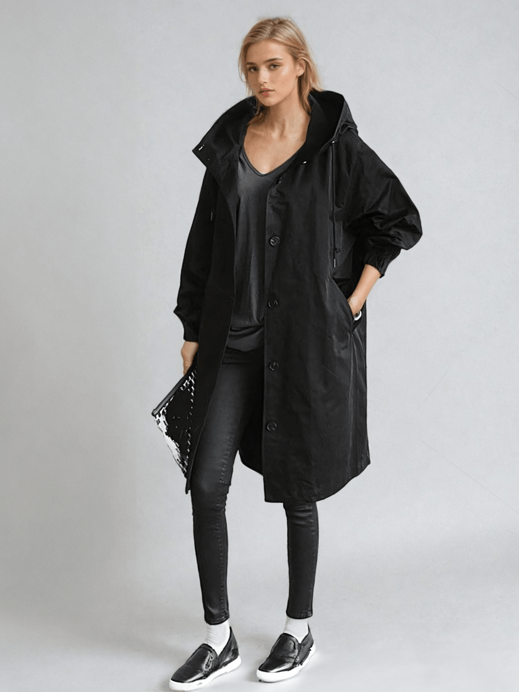 Women’s Hooded Long Trench Coat