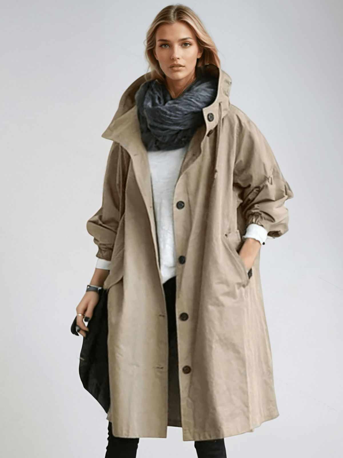 Women’s Hooded Long Trench Coat