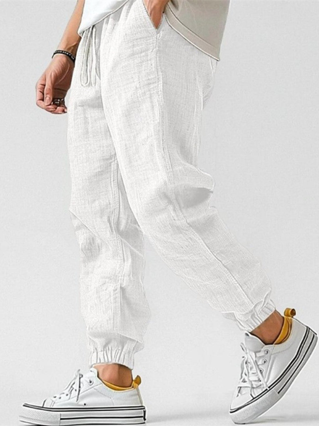 Men's Linen Drawstring Jogger Pants