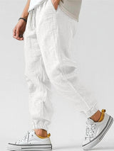 Men's Linen Drawstring Jogger Pants
