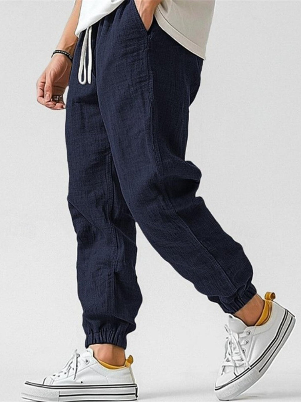 Men's Linen Drawstring Jogger Pants