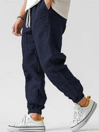 Men's Linen Drawstring Jogger Pants