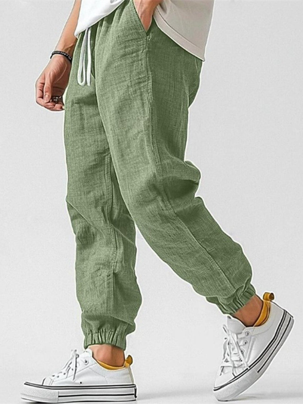 Men's Linen Drawstring Jogger Pants