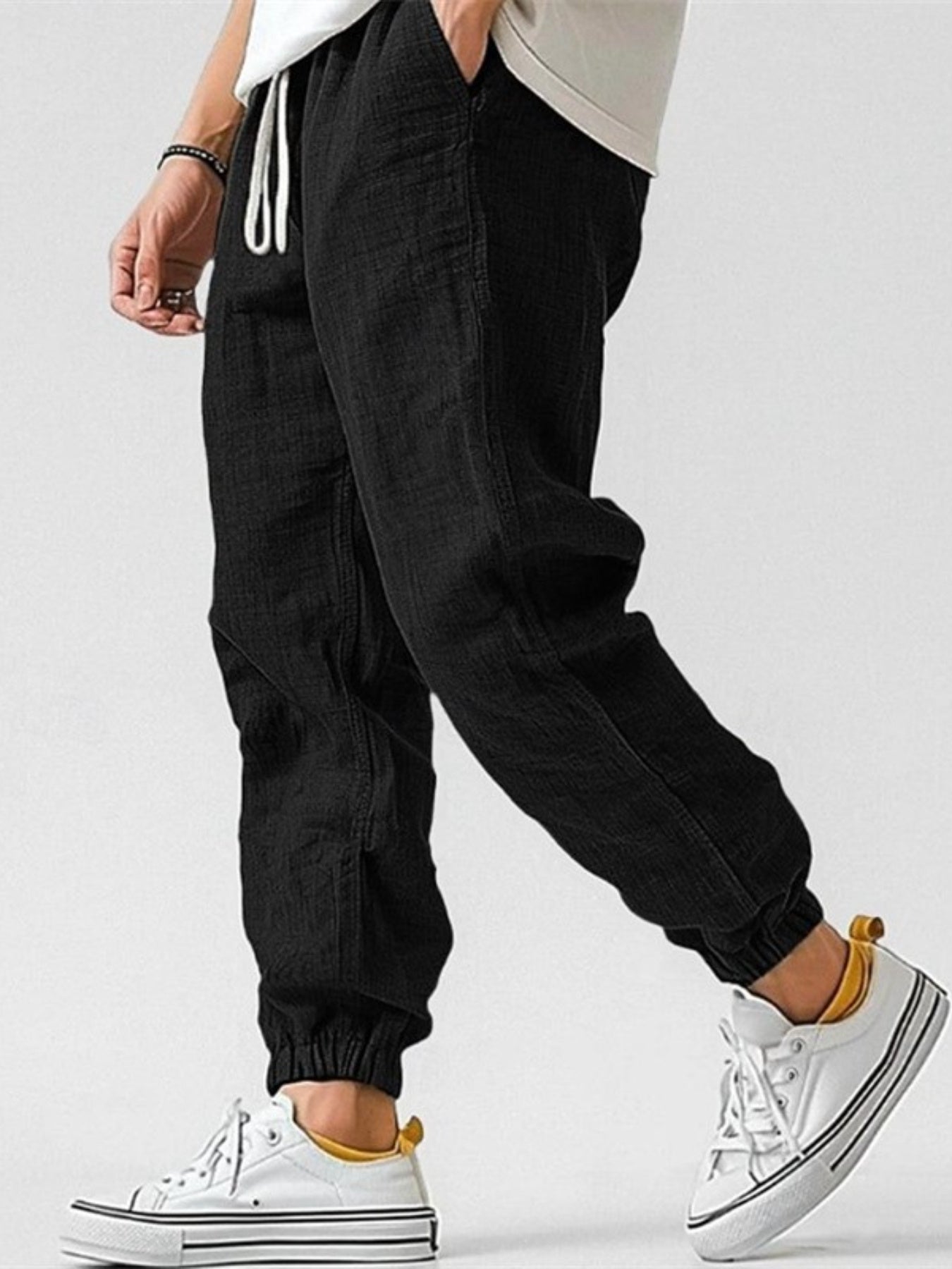 Men's Linen Drawstring Jogger Pants
