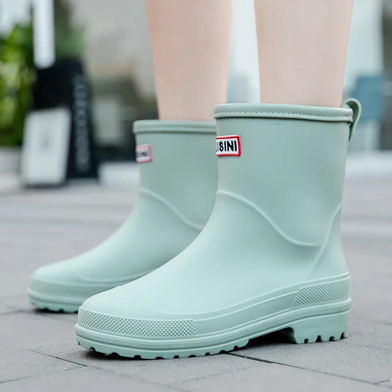 Women's Mid-Calf Rain Boots with Lug Sole