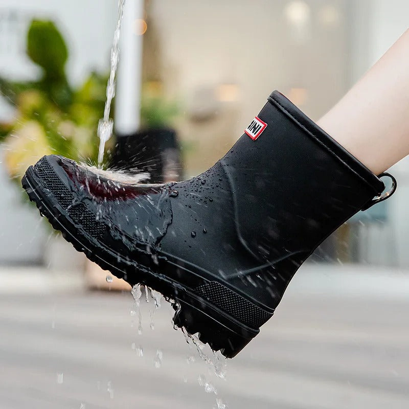 Women's Mid-Calf Rain Boots with Lug Sole