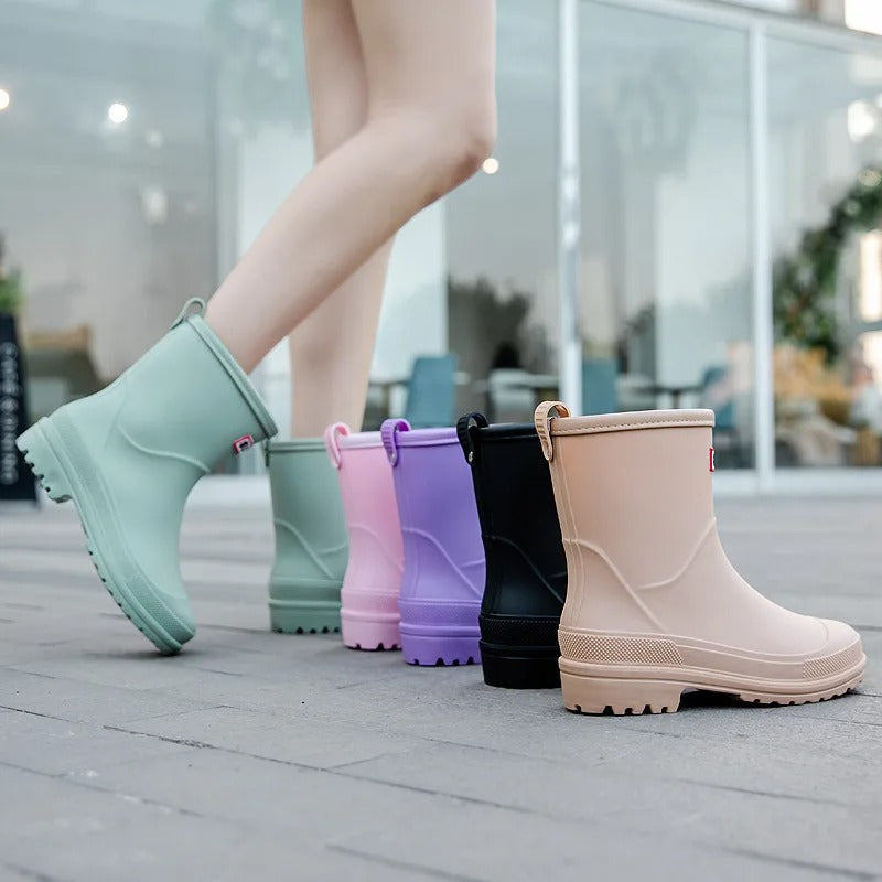 Women's Mid-Calf Rain Boots with Lug Sole
