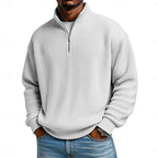 Men's Ribbed Quarter-Zip Knit Sweater
