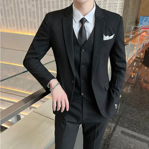 Men’s Pinstripe Three Piece Suit