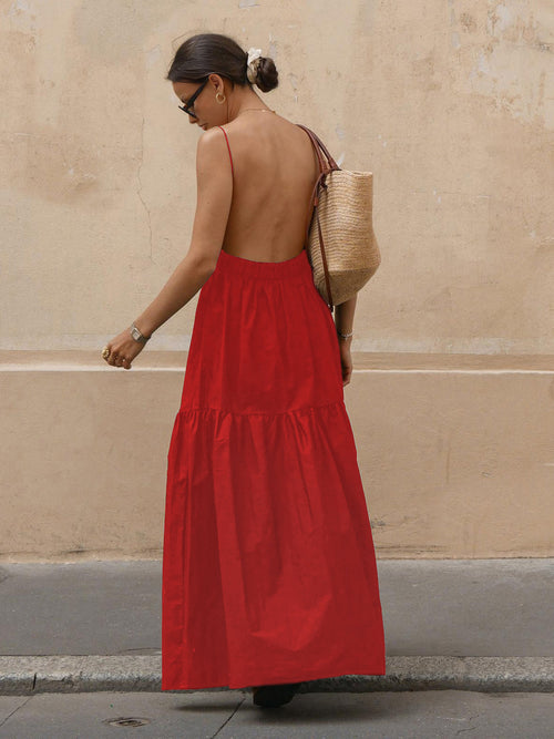 Women's Backless Maxi Dress