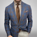 Men’s Tailored Plaid Business Blazer