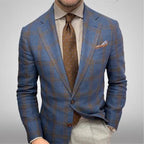 Men’s Tailored Plaid Business Blazer