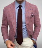 Men’s Tailored Plaid Business Blazer