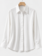 Women's Long Sleeve Button-Up Blouse with Collar