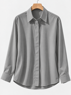 Women's Long Sleeve Button-Up Blouse with Collar