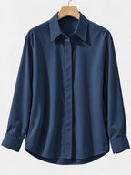 Women's Long Sleeve Button-Up Blouse with Collar