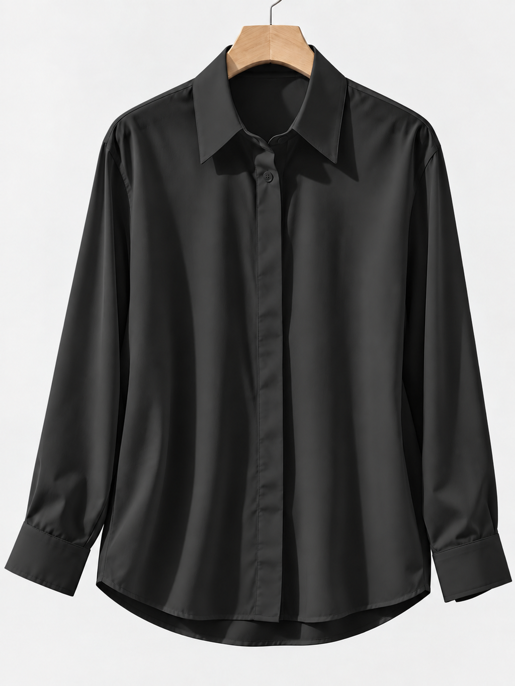 Women's Long Sleeve Button-Up Blouse with Collar
