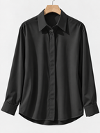 Women's Long Sleeve Button-Up Blouse with Collar
