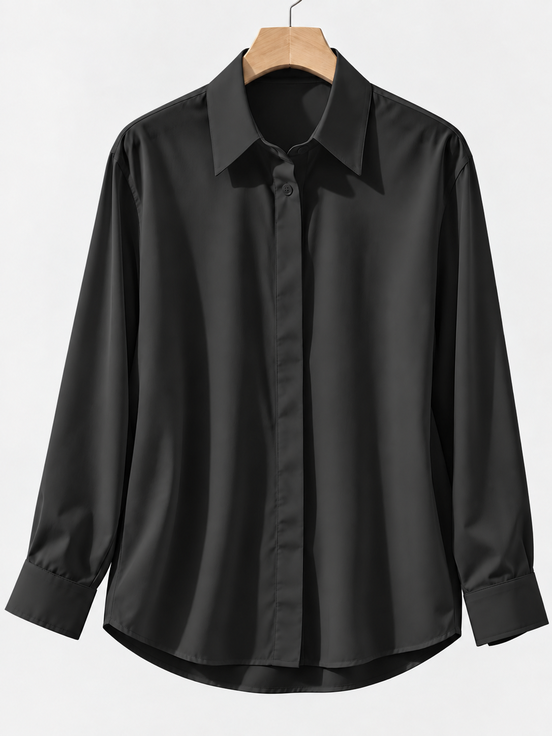 Women's Long Sleeve Button-Up Blouse with Collar
