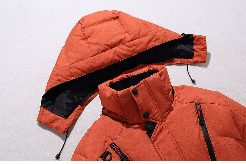 Men's Hooded Puffer Winter Jacket with Zippers