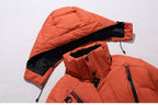 Men's Hooded Puffer Winter Jacket with Zippers