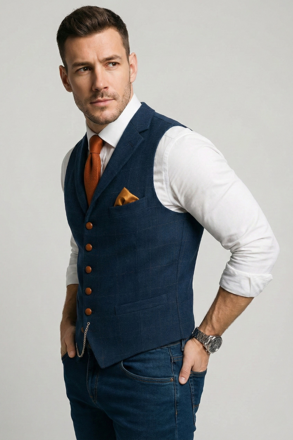 Men’s Formal Button-Front Vest