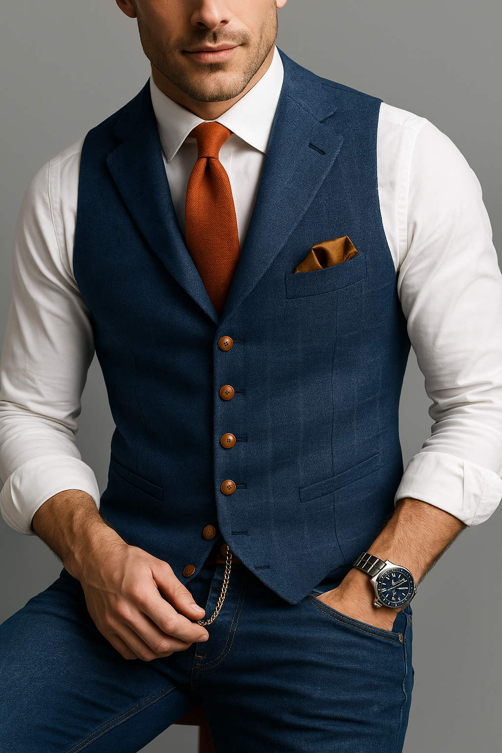 Men’s Formal Button-Front Vest