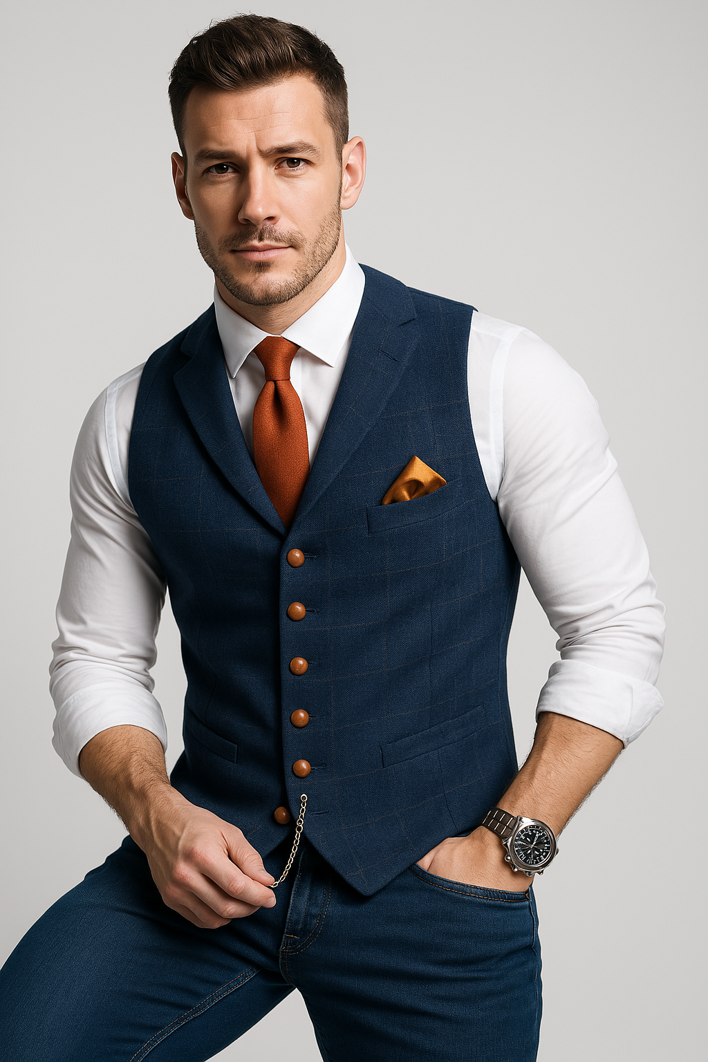 Men’s Formal Button-Front Vest