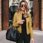 Women's Short Jacket with Stand Collar