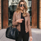 Women's Short Jacket with Stand Collar