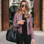 Women's Short Jacket with Stand Collar