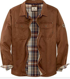 Men's Casual Shirt Jacket with Plaid Detail