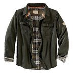 Men's Casual Shirt Jacket with Plaid Detail