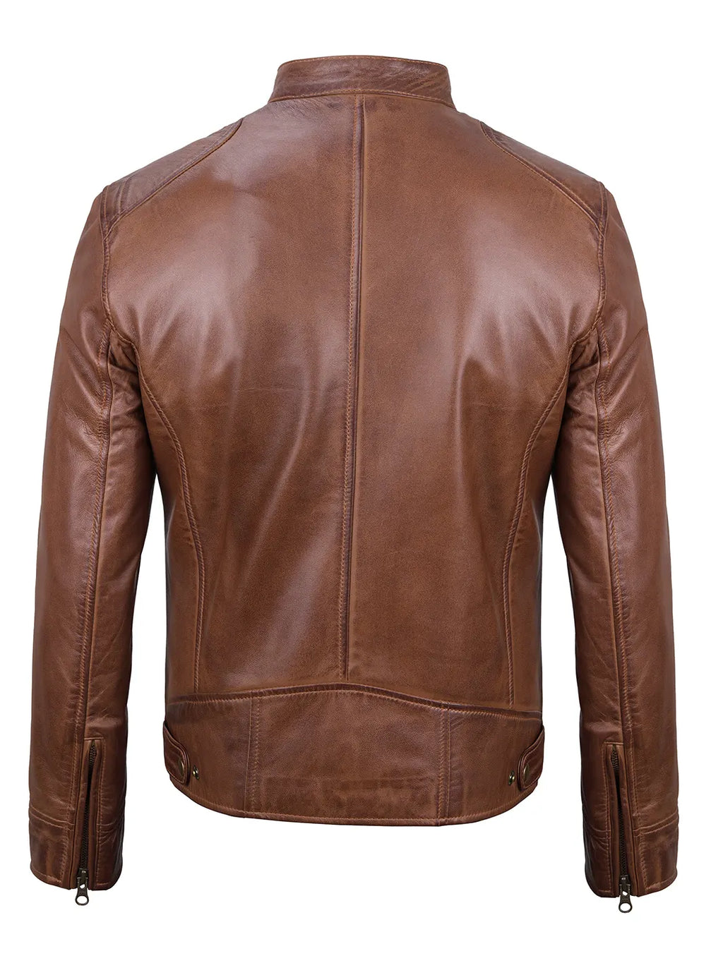 Men's Stand-Collar Short Jacket with Zip Detail