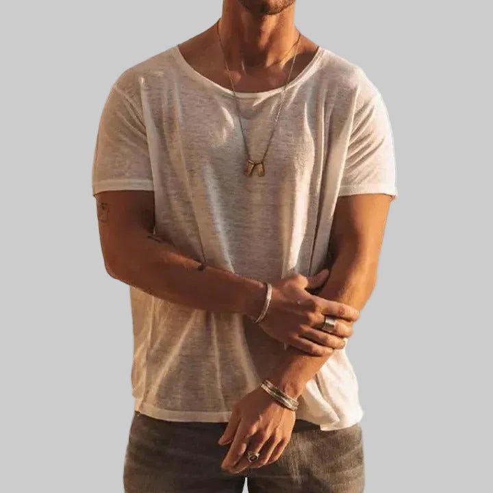 Men’s Relaxed Wide-Neck Short Sleeve T-Shirt