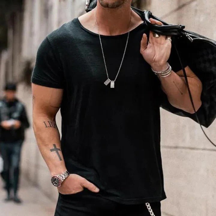 Men’s Relaxed Wide-Neck Short Sleeve T-Shirt