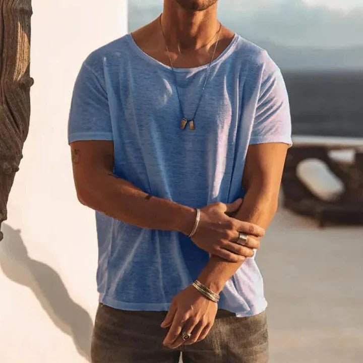 Men’s Relaxed Wide-Neck Short Sleeve T-Shirt