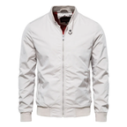Men's Zip Front Bomber Jacket with Stand Collar