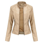 Women's Jacket with Stand Collar and Panel Seams