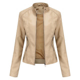 Women's Jacket with Stand Collar and Panel Seams