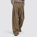Men's High-Waisted Pleated Wide-Leg Pants