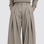 Men's High-Waisted Pleated Wide-Leg Pants