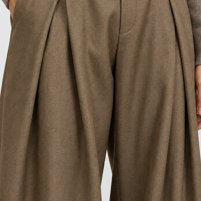 Men's High-Waisted Pleated Wide-Leg Pants