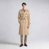 Men’s Double-Breasted Trench Coat with Belt
