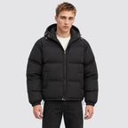 Women's Hooded Puffer Jacket with Zip Front