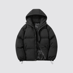 Women's Hooded Puffer Jacket with Zip Front