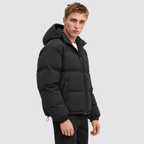 Women's Hooded Puffer Jacket with Zip Front