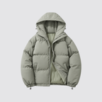 Women's Hooded Puffer Jacket with Zip Front