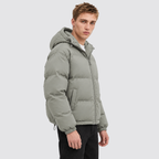 Women's Hooded Puffer Jacket with Zip Front