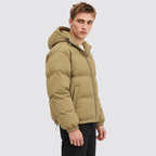 Women's Hooded Puffer Jacket with Zip Front